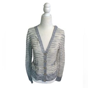 Anthropologie by Moth  Metallic Stripe Hooded Cardigan sz M
